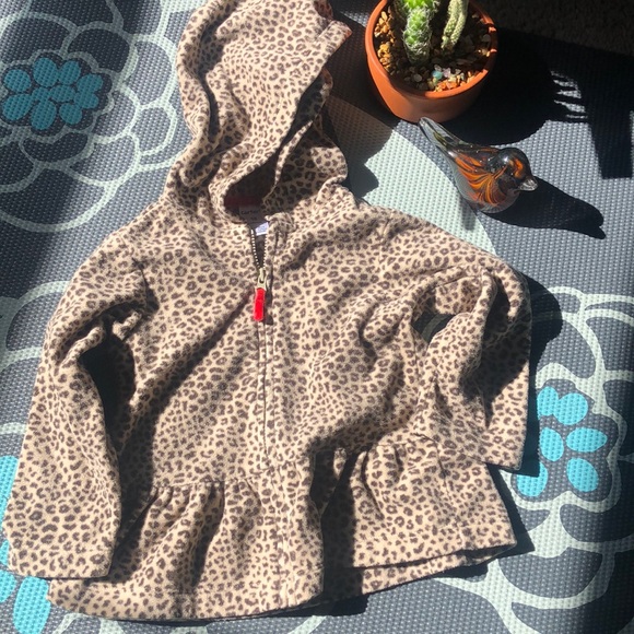 Carter's Other - 🎀Carter’s fleece leopard print peplum jacket🎀